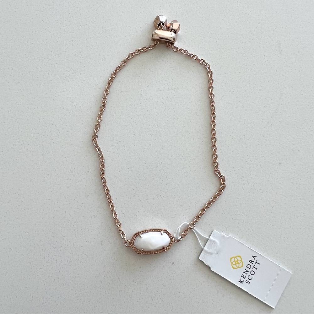 Kendra Scott Elaina Rose Gold Adjustable Chain Bracelet NWT